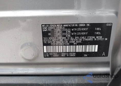 2022 Toyota Rav4 Le from USA, damaged, VIN 2T3F1RFV2NC274366